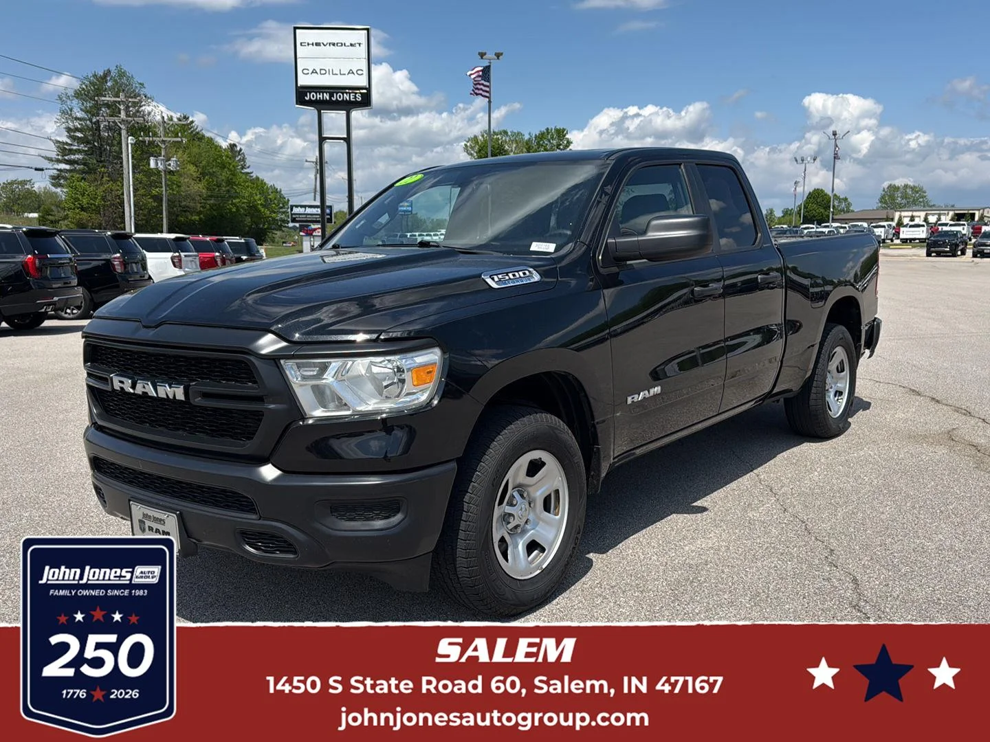 Used 2022 Diamond Black Crystal Pearlcoat Ram Tradesman image 1