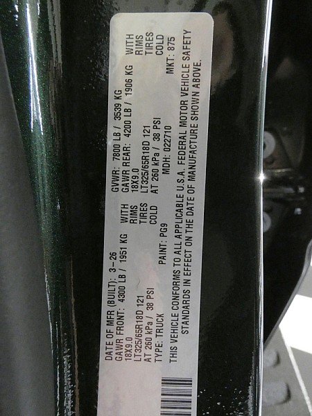 New 2026 Serrano-Green Metallic Exterior Paint RAM RHO 4x4 Crew Cab 5