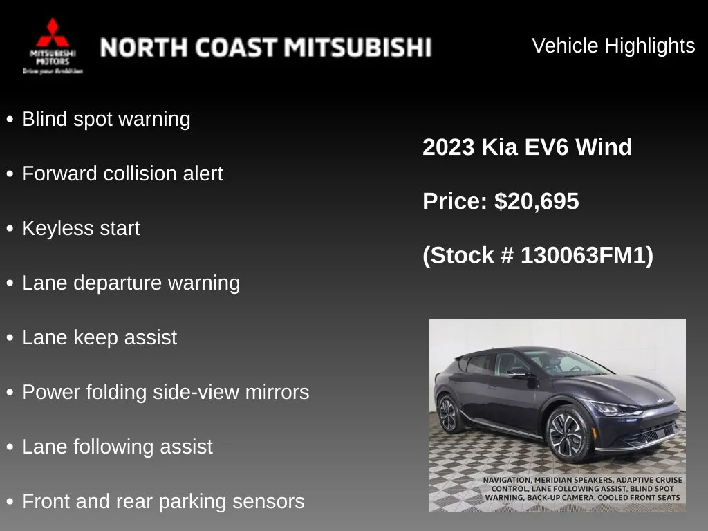 Used 2023 Kia EV6 Wind with VIN KNDC34LA7P5130063 for sale in Bedford, OH