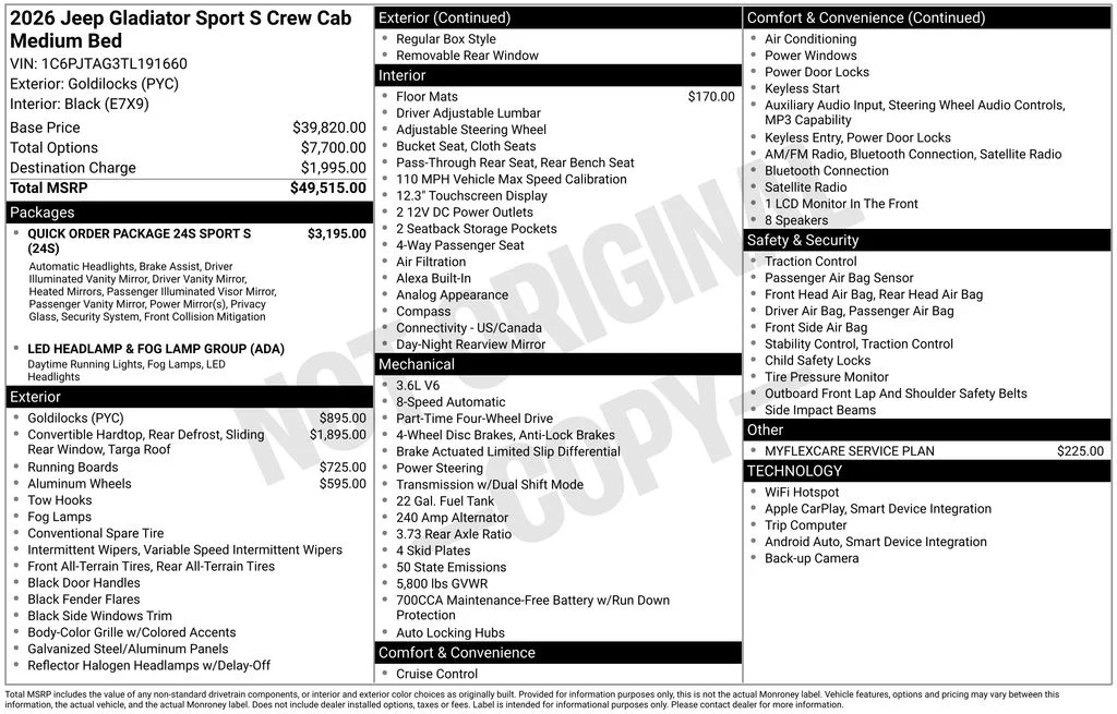 New 2026 Goldilocks Exterior Paint Jeep Sport S image 7