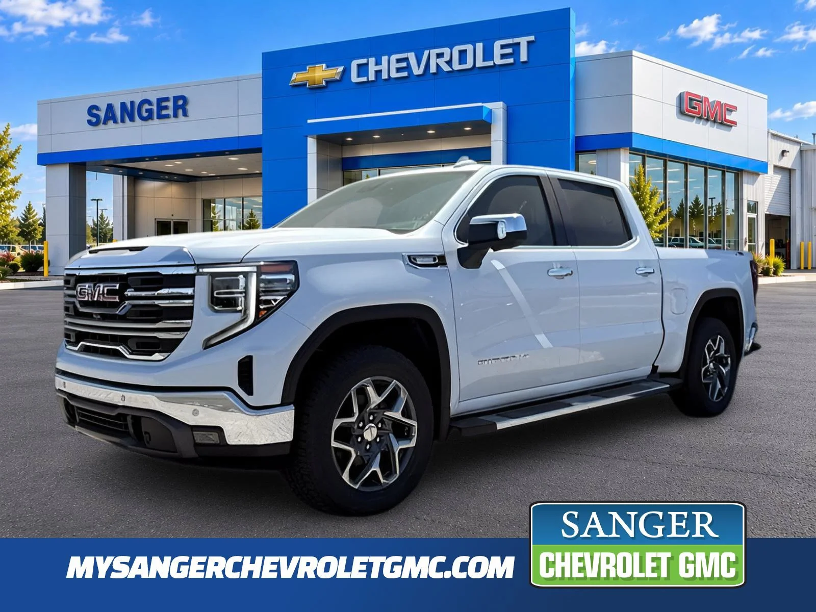 New 2026 Glacier White Tricoat GMC SLT image 1