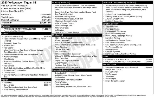 Certified Used 2023 Opal White Volkswagen SE image 30
