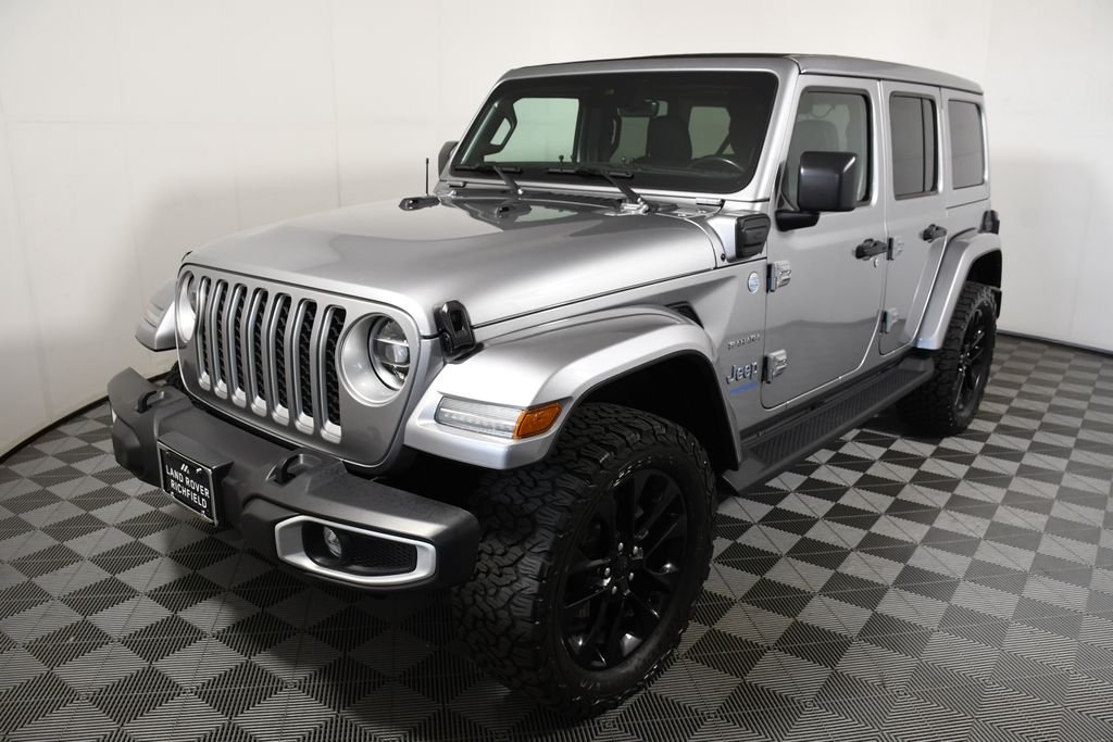 Used 2021 Billet Silver Metallic Clearcoat Jeep Unlimited Sahara 4xe image 1