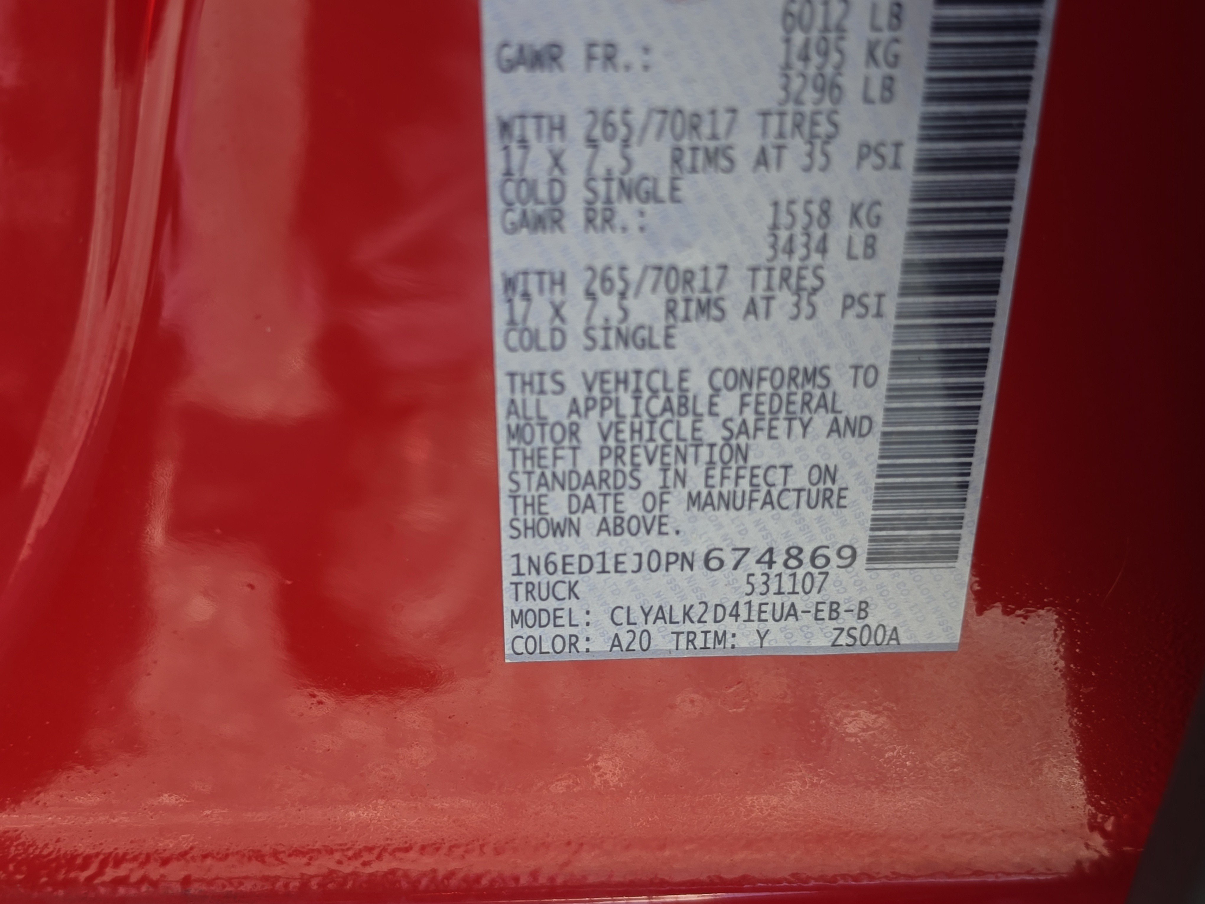 Used 2023 Red Nissan Crew Cab PRO-X 4x2 image 34