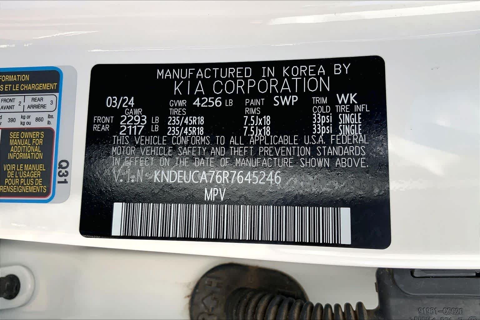 Used 2024 Snow White Pearl Kia X-Line image 37