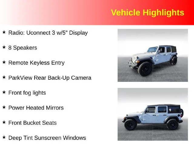 Used 2018 White Jeep Unlimited Sport S image 3