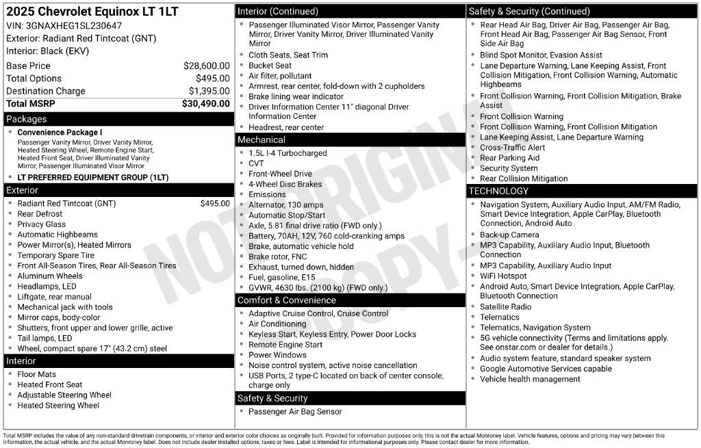 Used 2025 Radiant Red Tintcoat Chevrolet LT image 7