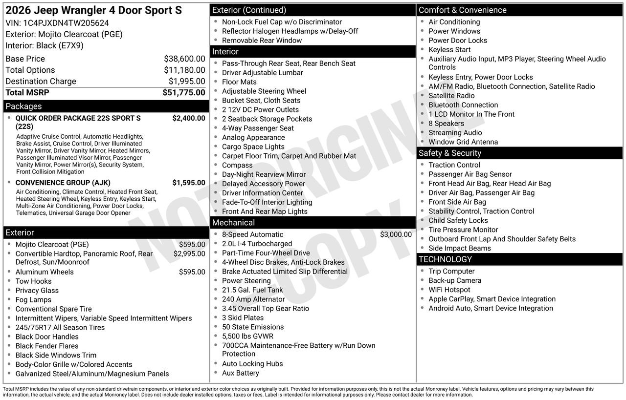 New 2026 Mojito Clearcoat Jeep Sport S image 28