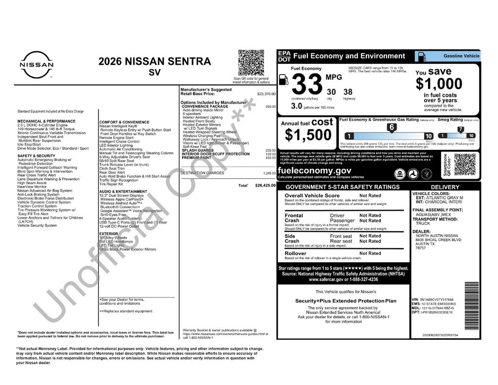 New 2026 Gray Metallic Nissan SV image 40