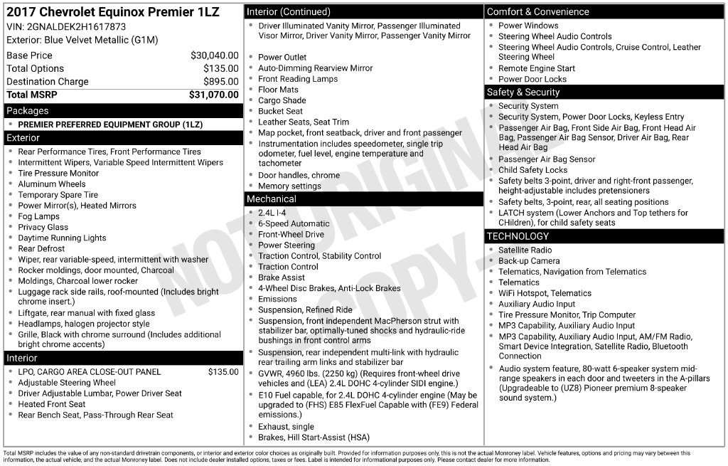 Used 2017 BLUE VELVET METALLIC Chevrolet Premier image 2
