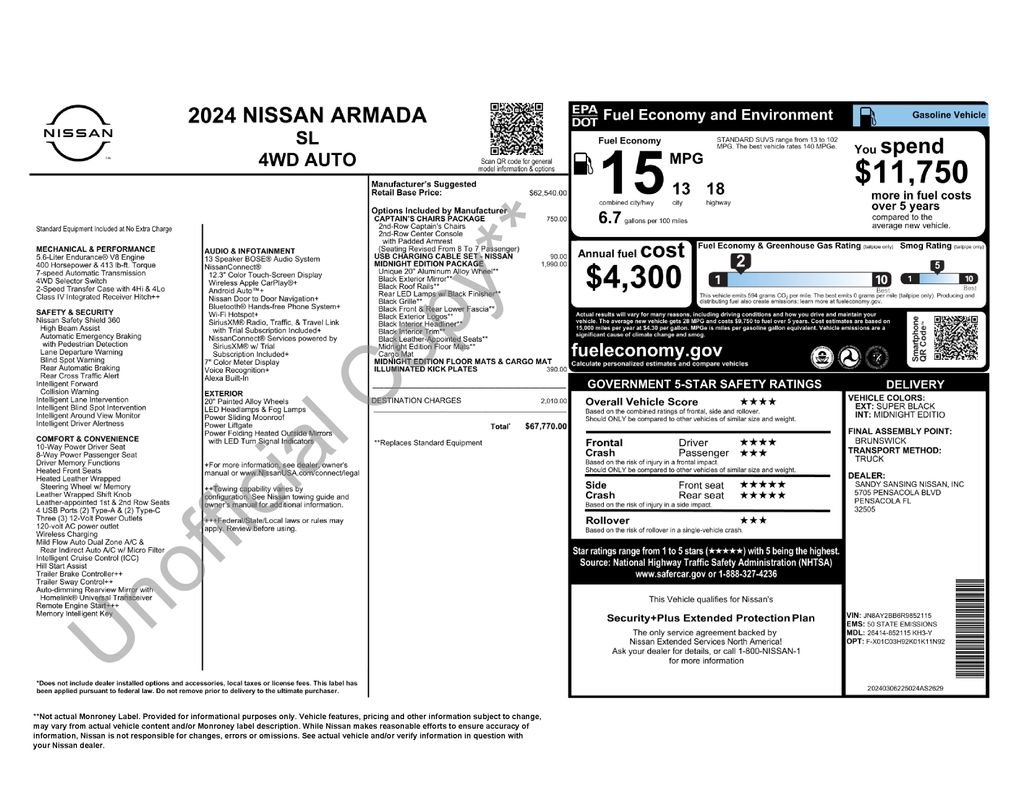 Certified Used 2024 Black Nissan SL image 3
