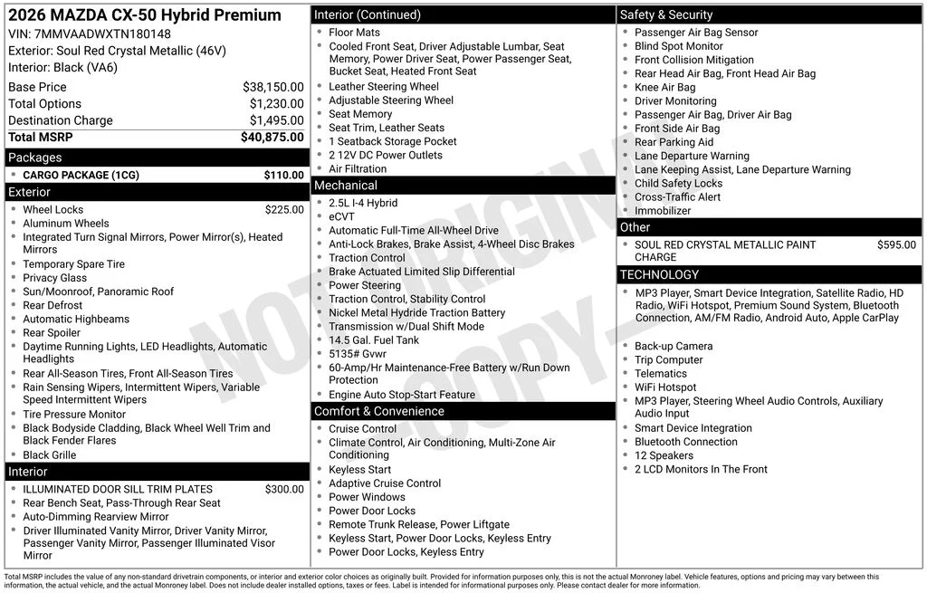 New 2026 Red Mazda Premium image 3