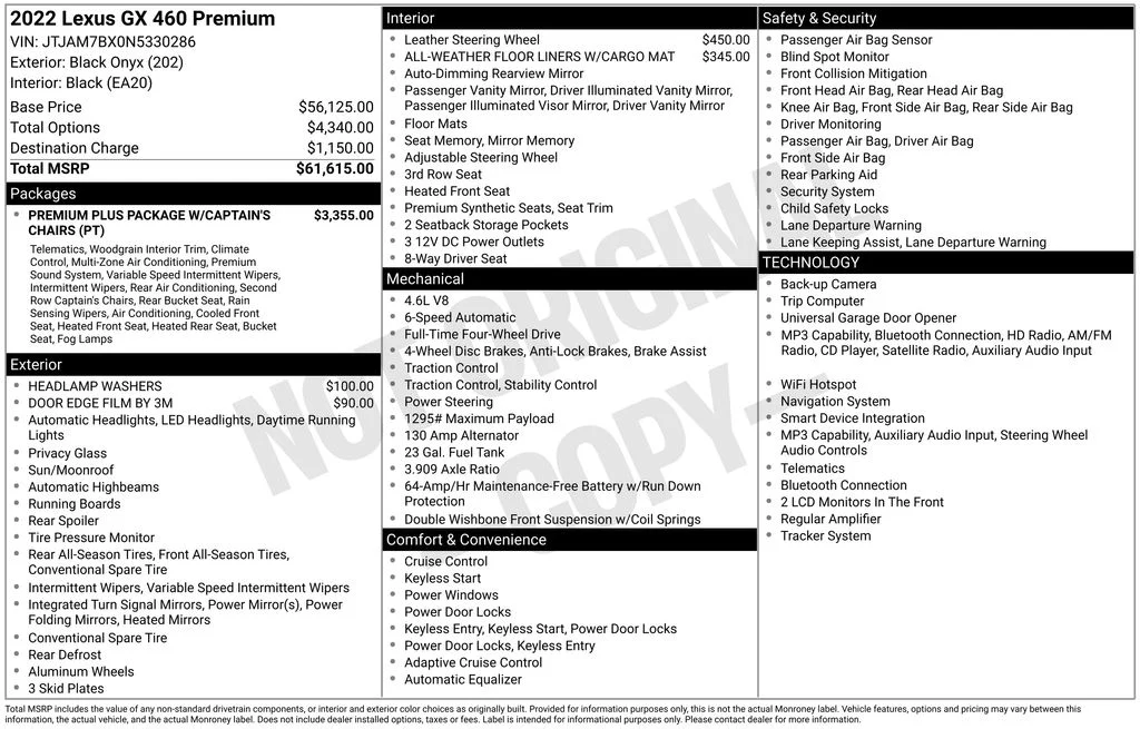 Used 2022 Black Lexus 460 image 6