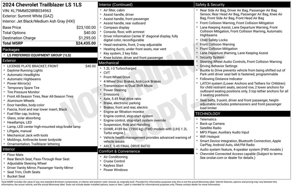 Used 2024 Summit White Chevrolet LS image 17