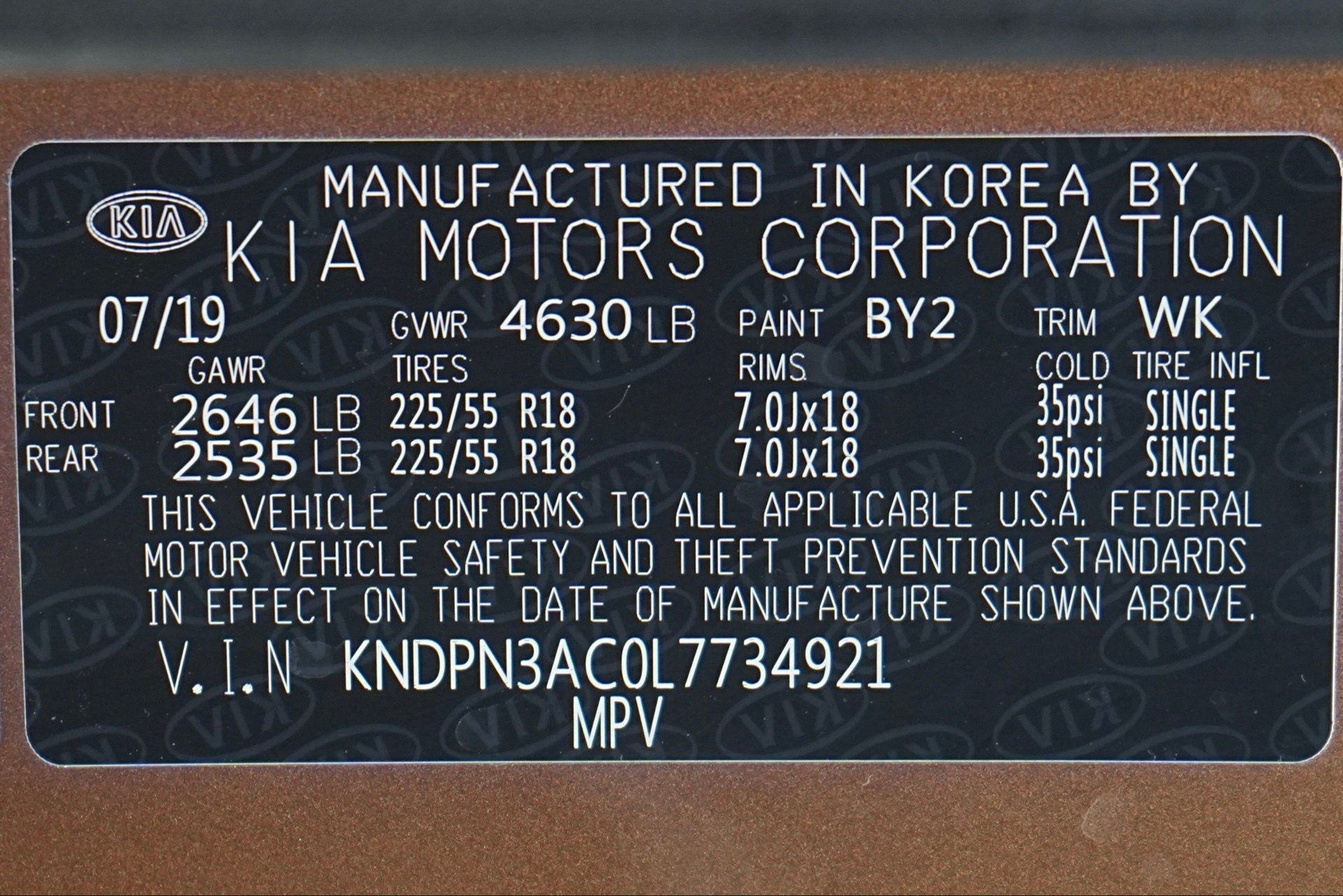 Used 2020 Burnished Copper Kia EX image 30