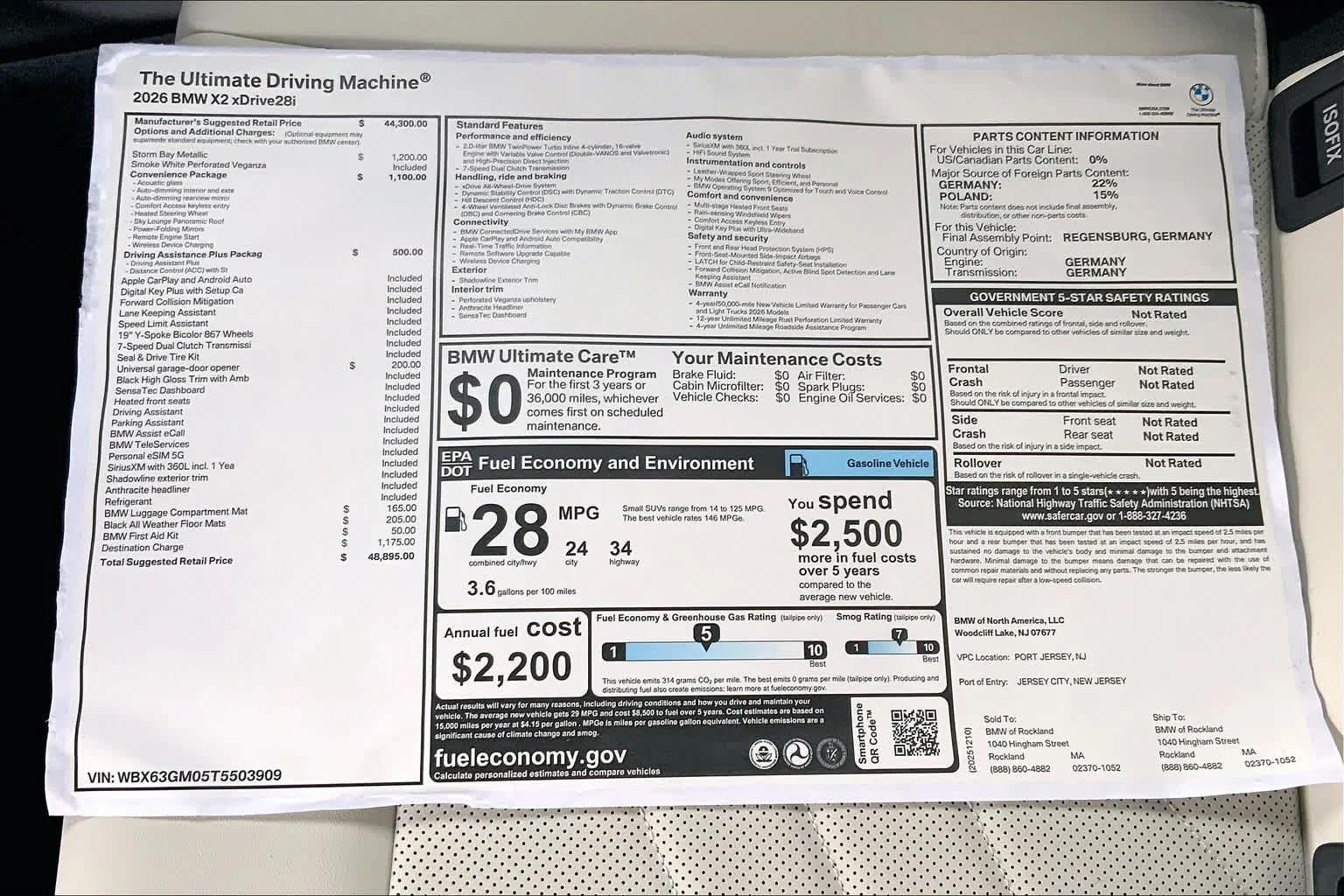 Used 2026 Storm Bay Metallic BMW xDrive28i image 19