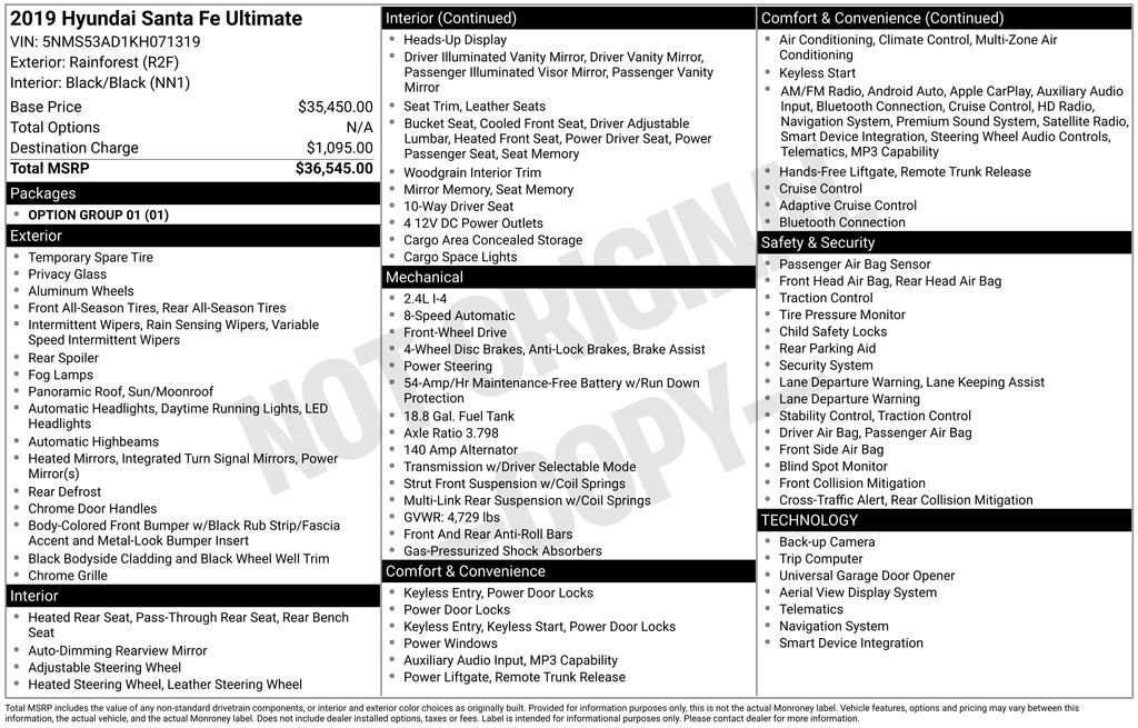 2019 Hyundai Santa Fe Ultimate 2.4's photo