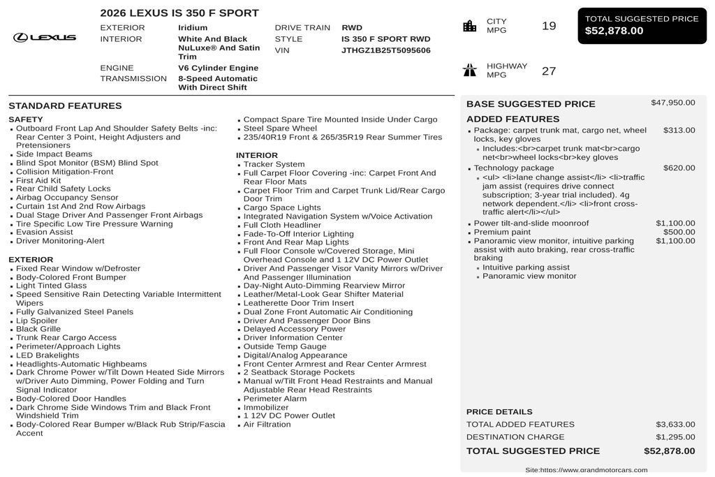 Used 2026 Silver Lexus 350 F SPORT image 3