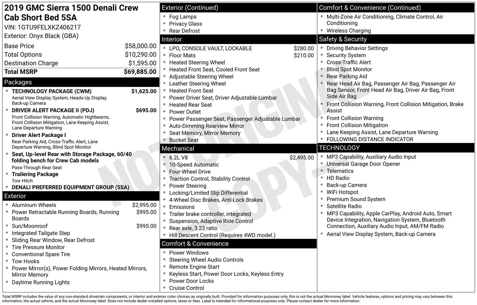 Used 2019 GMC Sierra 1500 Denali Denali with VIN 1GTU9FELXKZ406217 for sale in Baxter, Minnesota