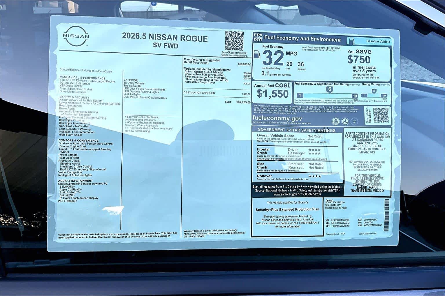 New 2026 Gun Metallic Nissan SV image 19