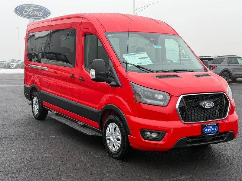 New 2026 Race Red Ford Passenger Van XLT image 3