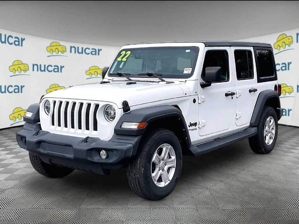 Used 2022 Bright White Clearcoat Jeep Unlimited Sport S image 3