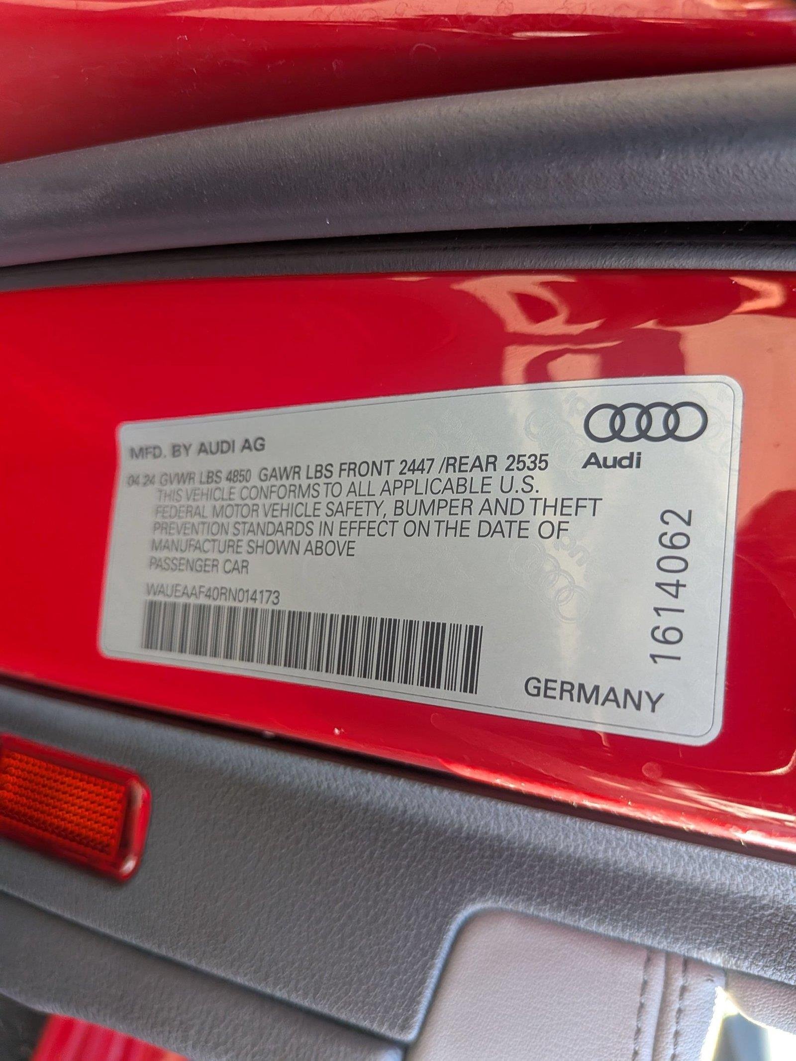 Used 2024 Progressive Red Metallic Audi S line Premium Plus image 39