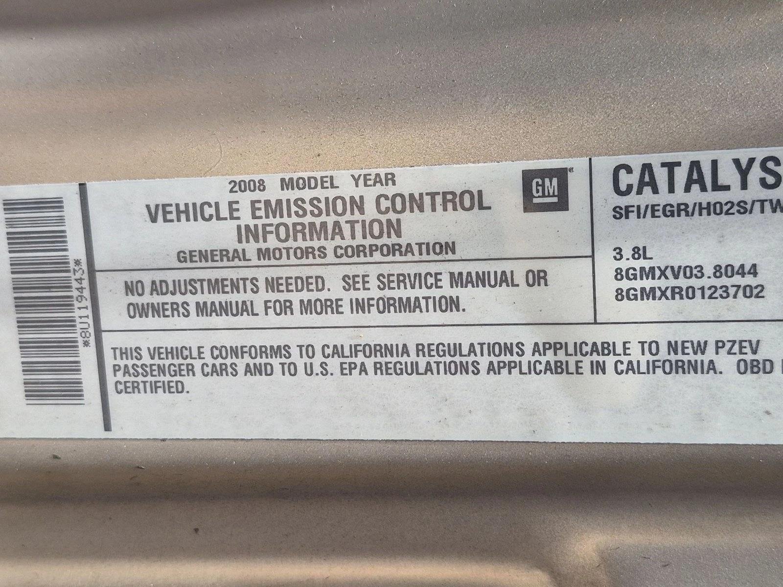 Used 2008 Gold Mist Metallic Buick CXL image 15