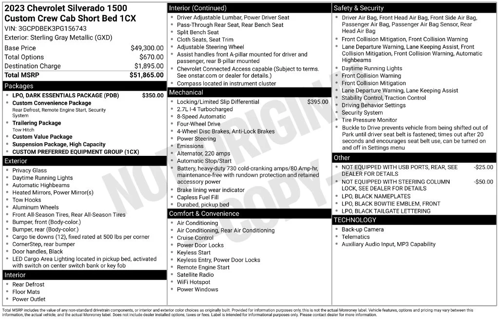 Certified Used 2023 Sterling Gray Metallic Chevrolet Custom image 44