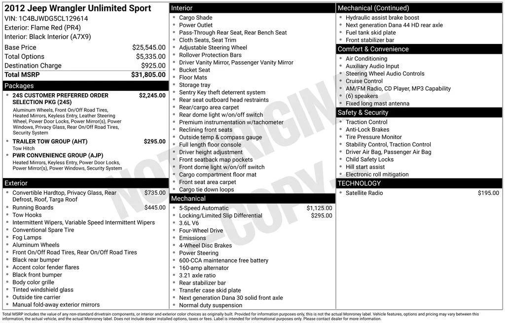 2012 Jeep Wrangler Sport 4X4's photo