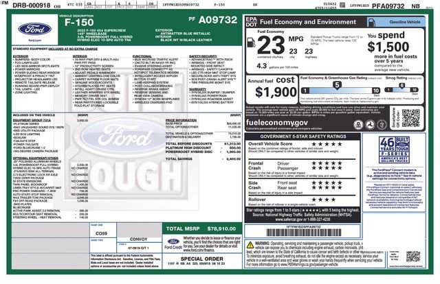 Certified Used 2023 Blue Metallic Ford Platinum image 35