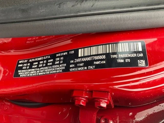 New 2026 Alfa Rosso (Red) Exterior Paint Alfa Romeo Sprint AWD image 19