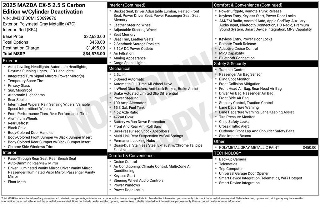 2025 Mazda CX-5 S Carbon Edition Auto AWD's photo