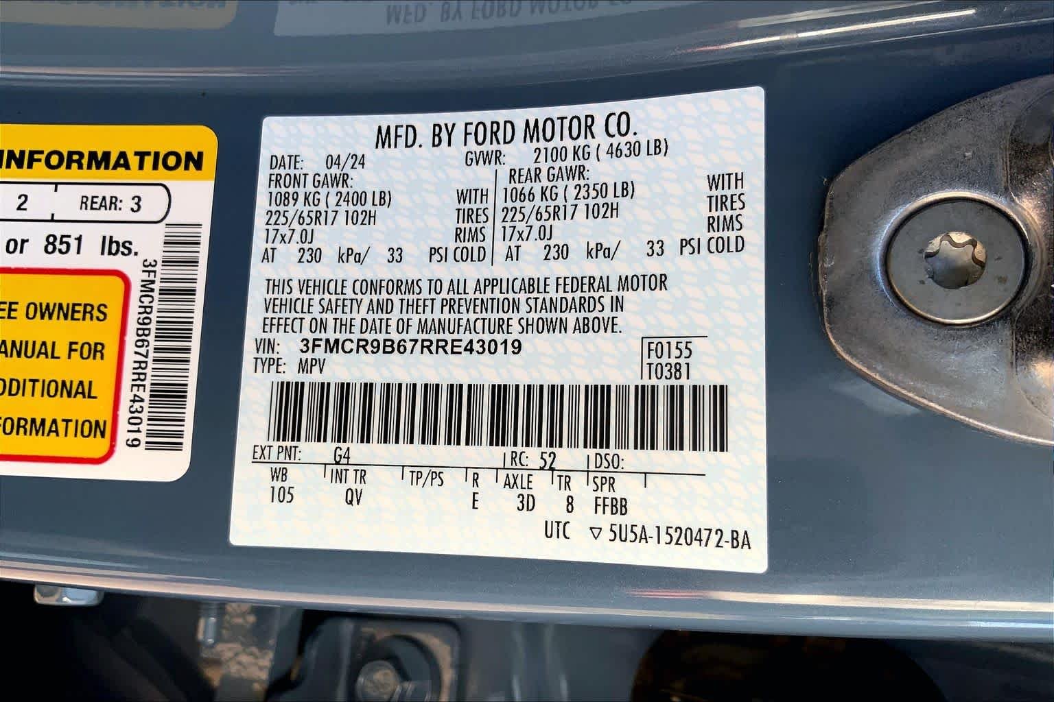 Used 2024 Azure Gray Metallic Tri-Coat Ford Big Bend image 37
