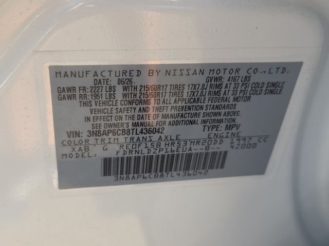 New 2026 Aspen White TriCoat / Super Black Two-tone Nissan SV image 6