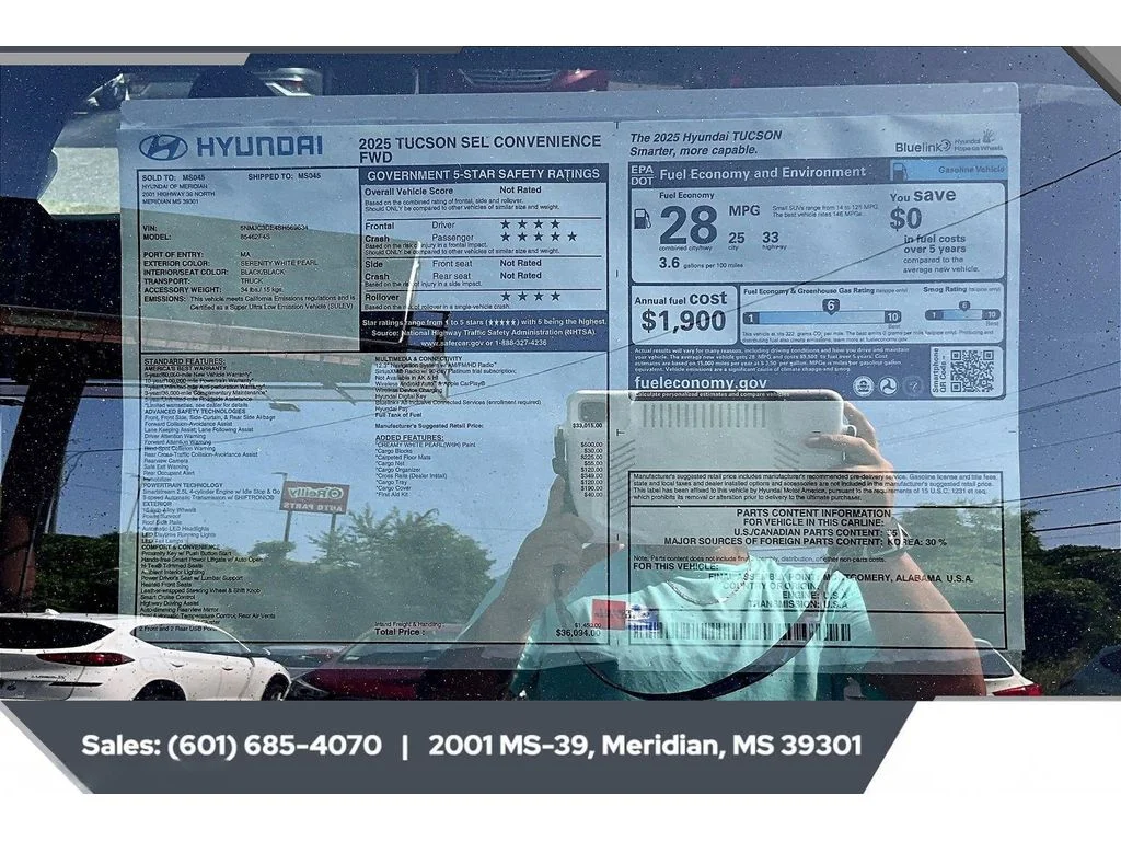 Used 2025 SERENITY WHITE PEARL Hyundai SEL Convenience image 12