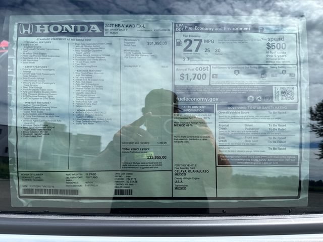 New 2027 Urban Gray Pearl Honda EX-L image 32