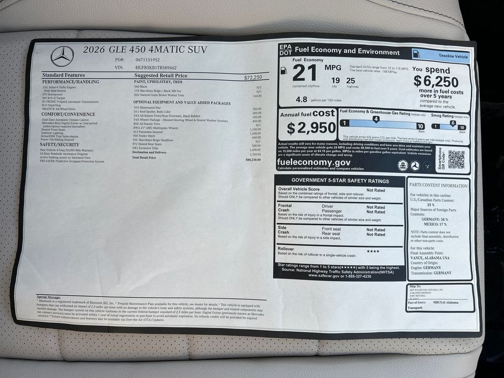 New 2026 Black Mercedes-Benz GLE 450 image 37