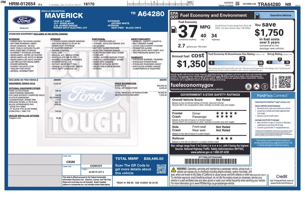 New 2026 Oxford White Ford XLT image 6