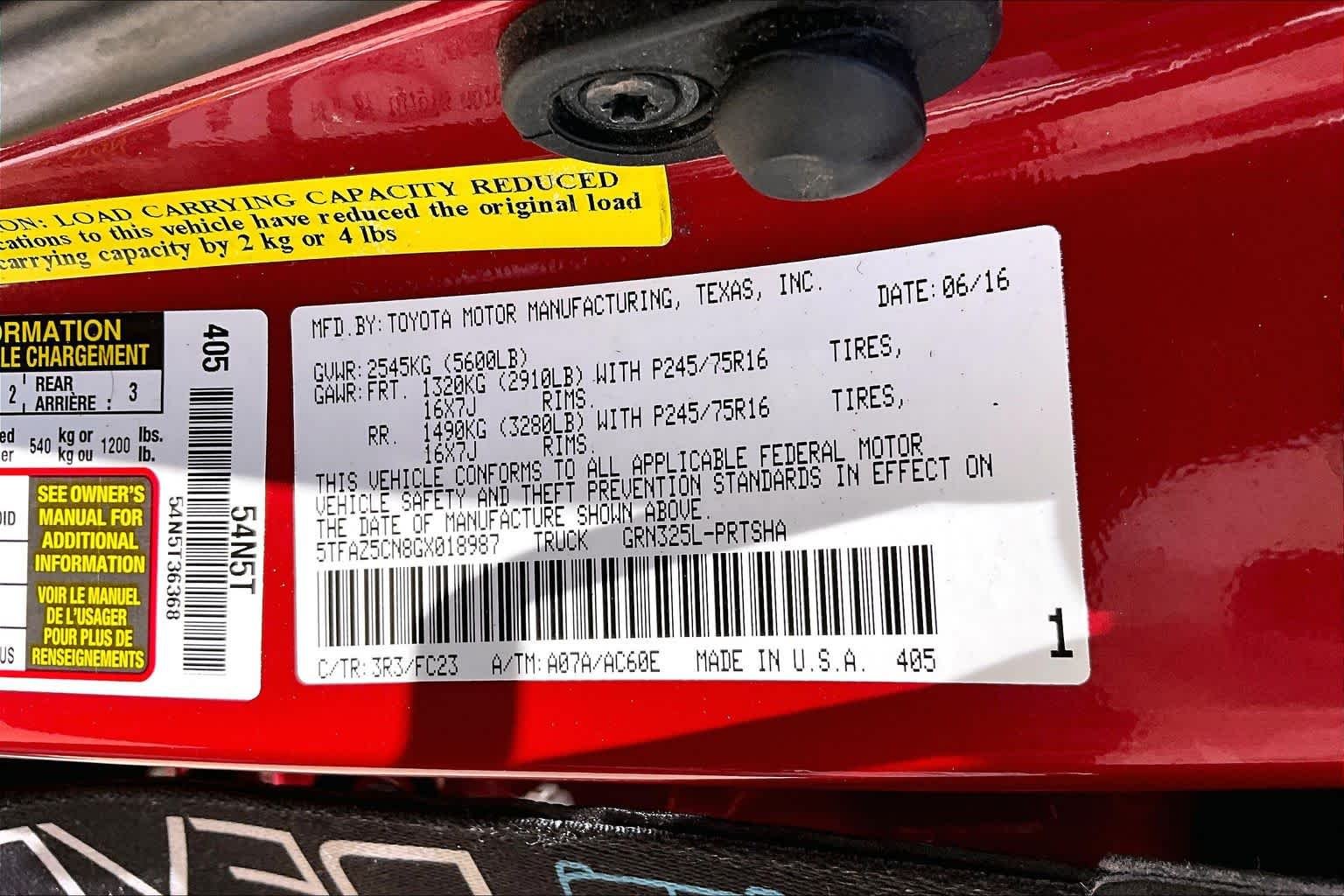 Used 2016 Barcelona Red Metallic Toyota SR5 image 37