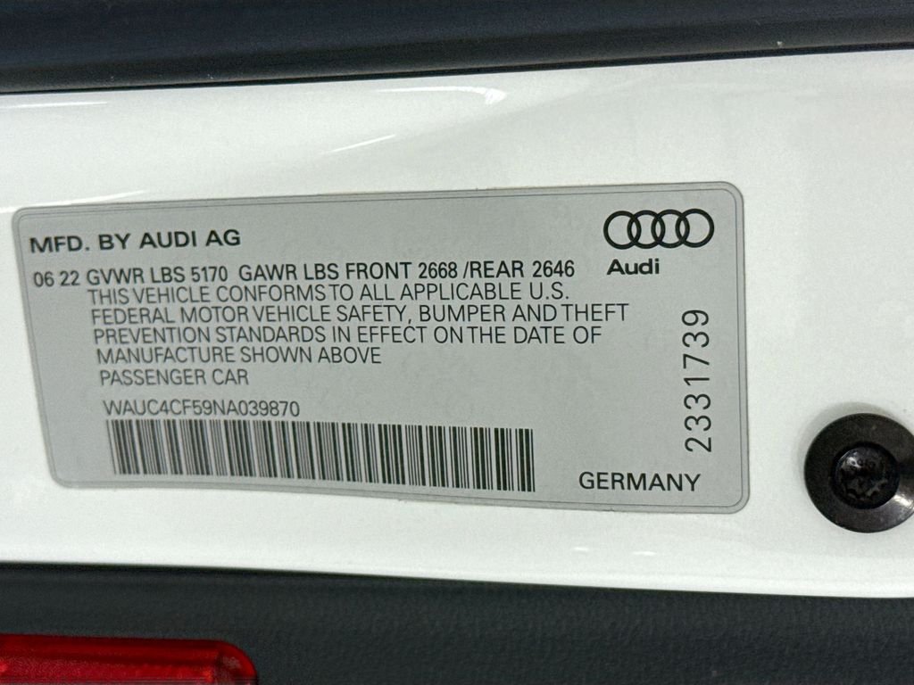 Used 2022 Glacier White Metallic Audi Premium Plus image 34