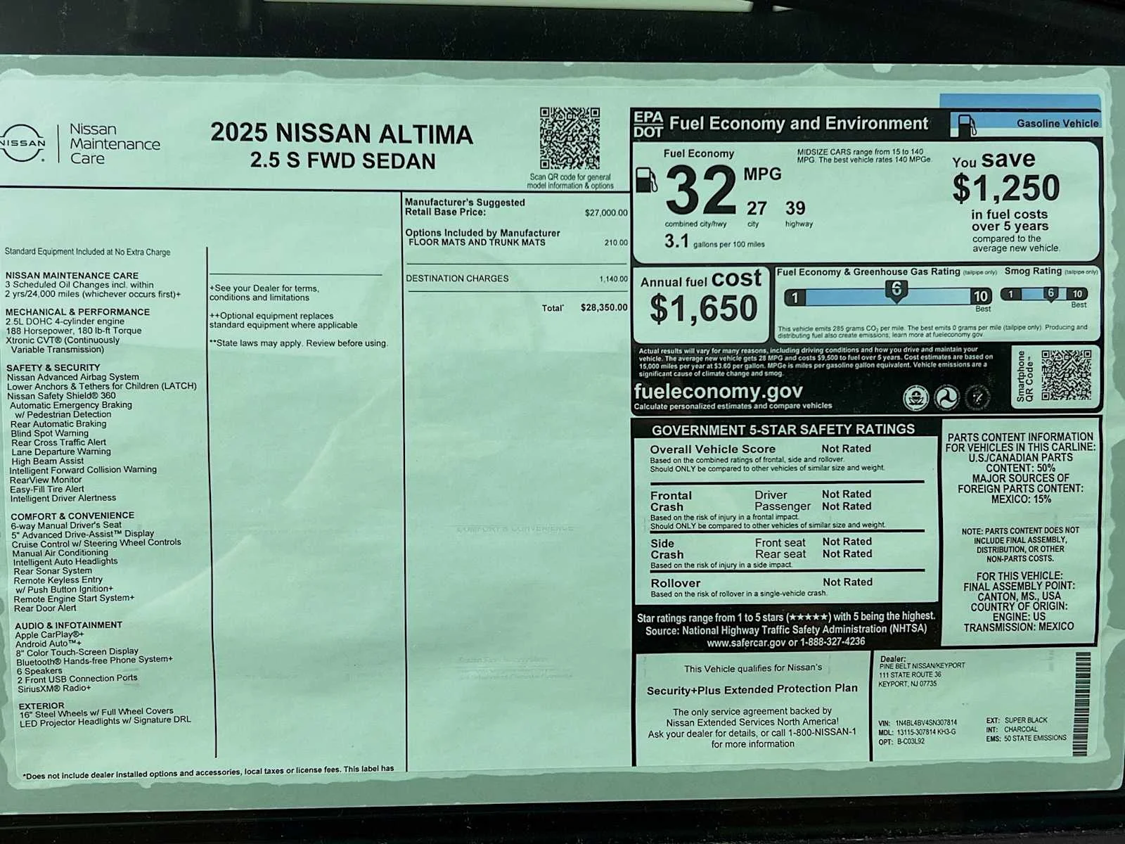 Certified Used 2025 Super Black Nissan S image 6