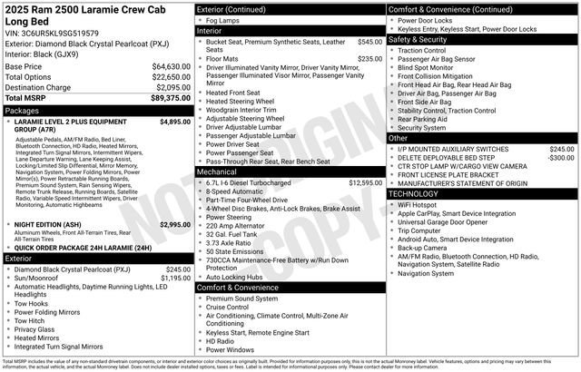 New 2025 Diamond Black Crystal Pearl-Coat Exterior Paint RAM Laramie image 39