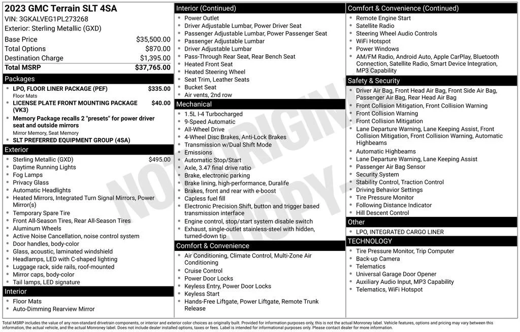 Used 2023 Sterling Metallic GMC SLT image 38