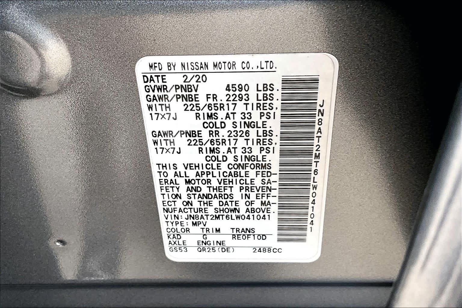 Used 2020 Gun Metallic Nissan SV image 34