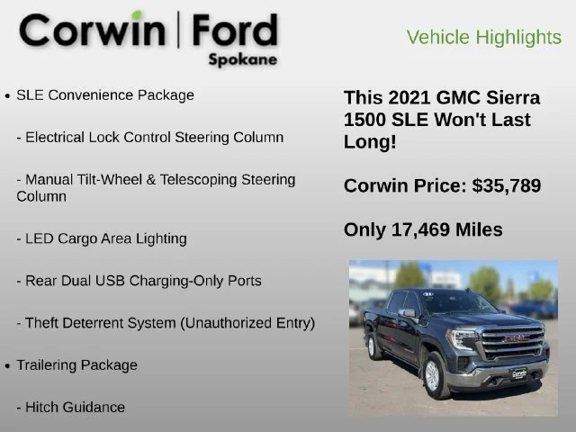 Used 2021 Dark Sky Metallic GMC SLE image 12
