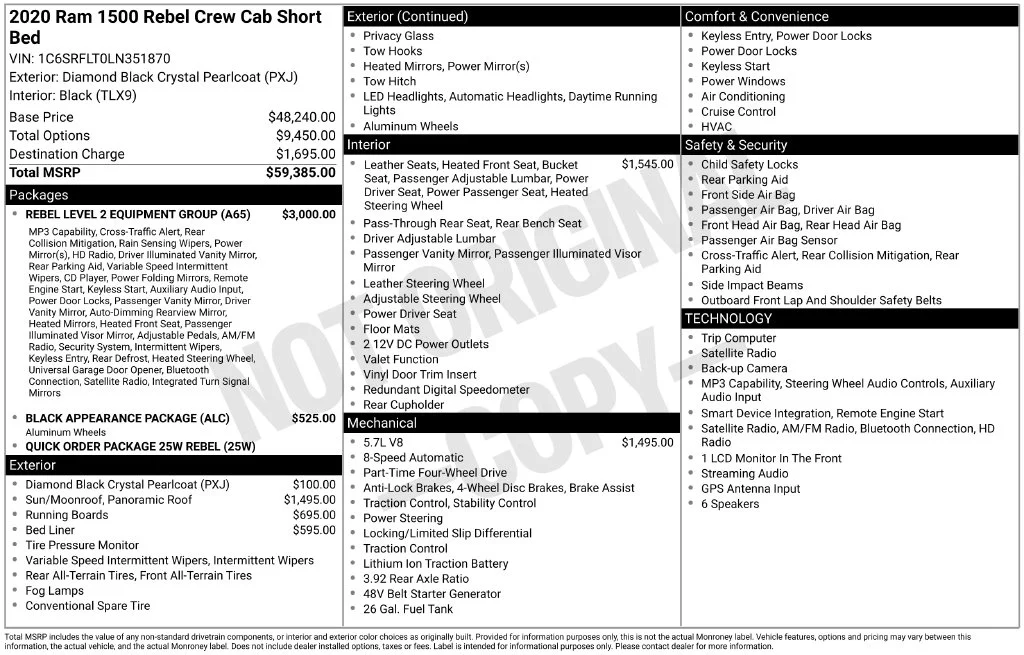 Used 2020 Black Ram Rebel image 5