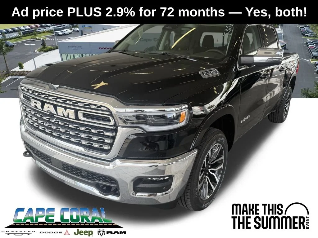 New 2026 Diamond Black Crystal Pearl-Coat Exterior Paint RAM Limited Longhorn image 1