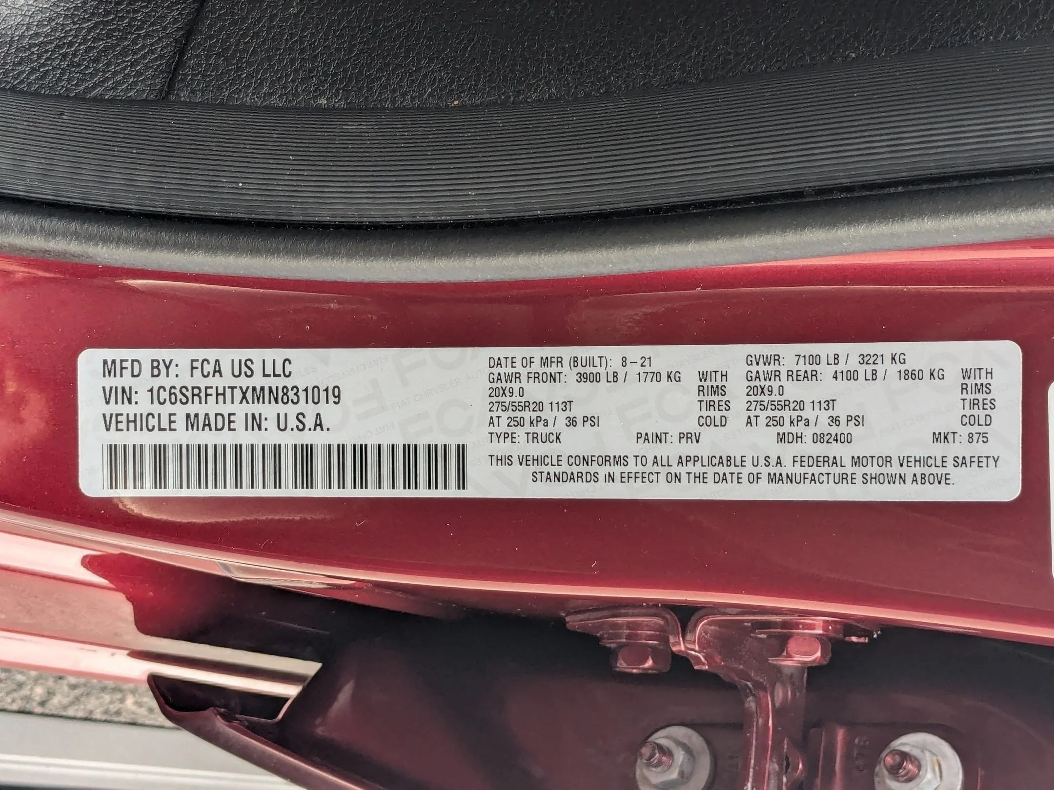 Used 2021 Delmonico Red Pearlcoat Ram Limited image 33