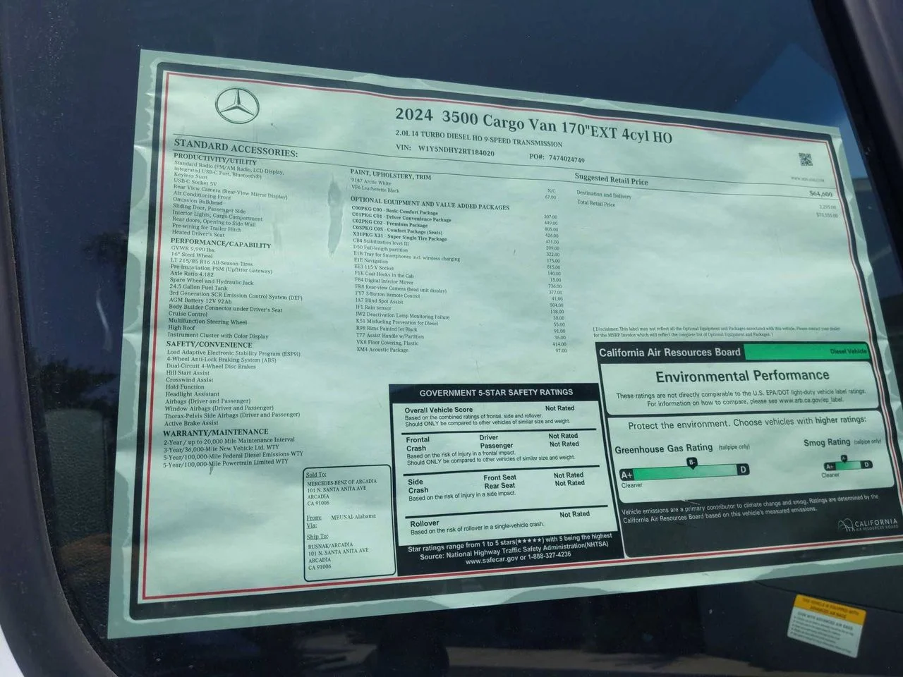 Used 2024 White Mercedes-Benz Cargo 170 WB Extended image 13